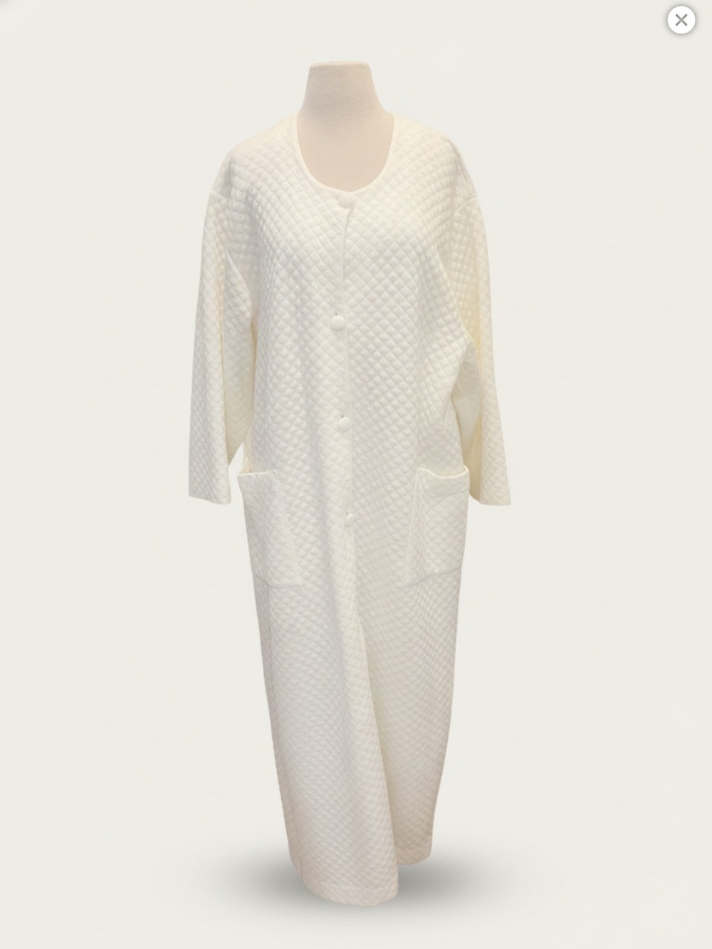 Ha to of Switzerland Women's Quilted Long Button-Front Robe